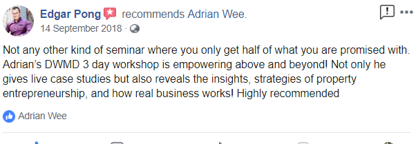Dato Sri Adrian Wee 老师 Kl Pj 吉隆坡 富债为王2 0 限时优惠 前30位报名者可免费获得价值197令吉的3小时培训班
